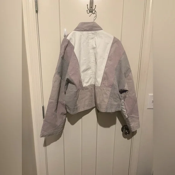 Free People We The Free Toni Pieced Jacket Medium Lavender Combo NWT - Picture 7 of 7